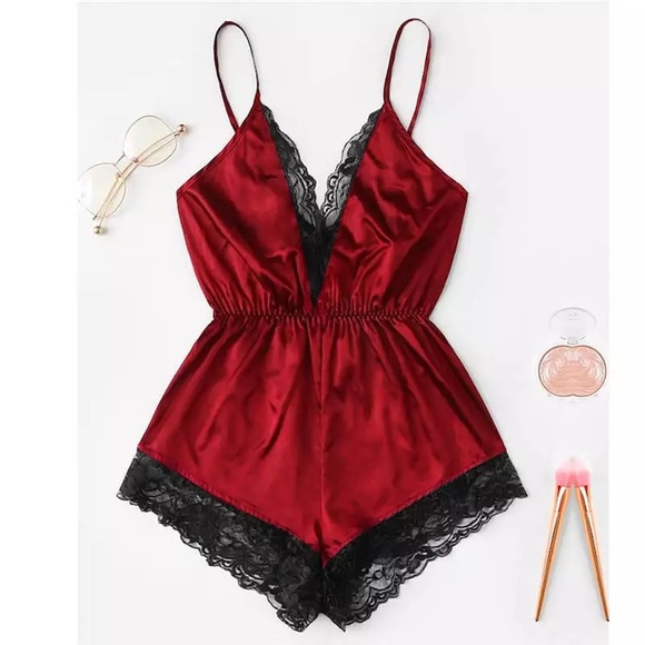 Other - 🍒 Sexy Red One Piece Silk Lingerie - Small